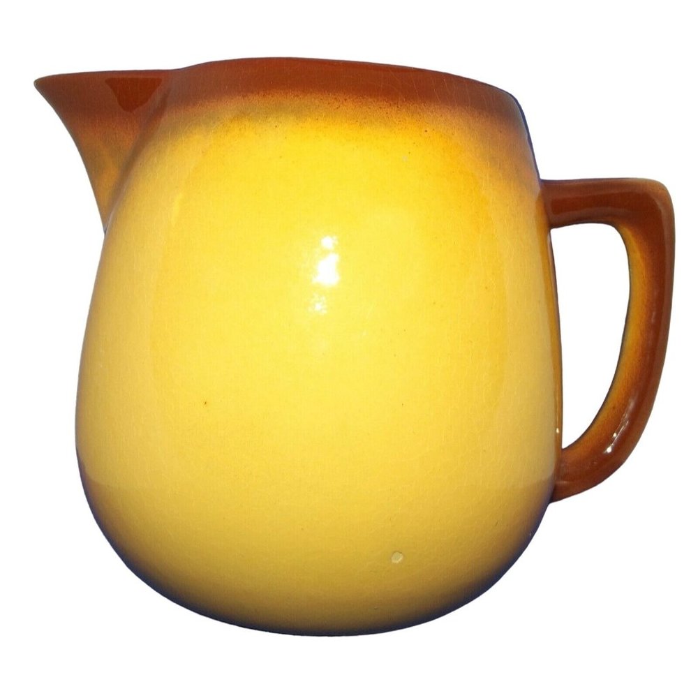 Vintage Yellow Brown Ombre Small Pitcher small